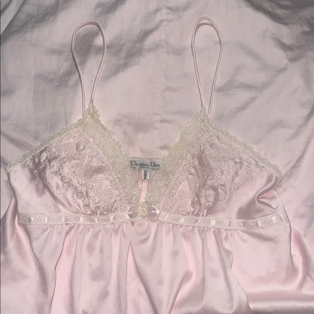 Vintage Christian Dior Soft Pink Lace Chemise Lingered
size M - Picture 4 of 17